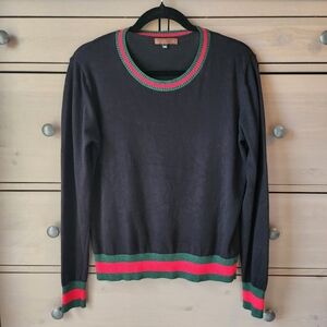 Dark Christmas Academia , Black Crew Neck Sweater